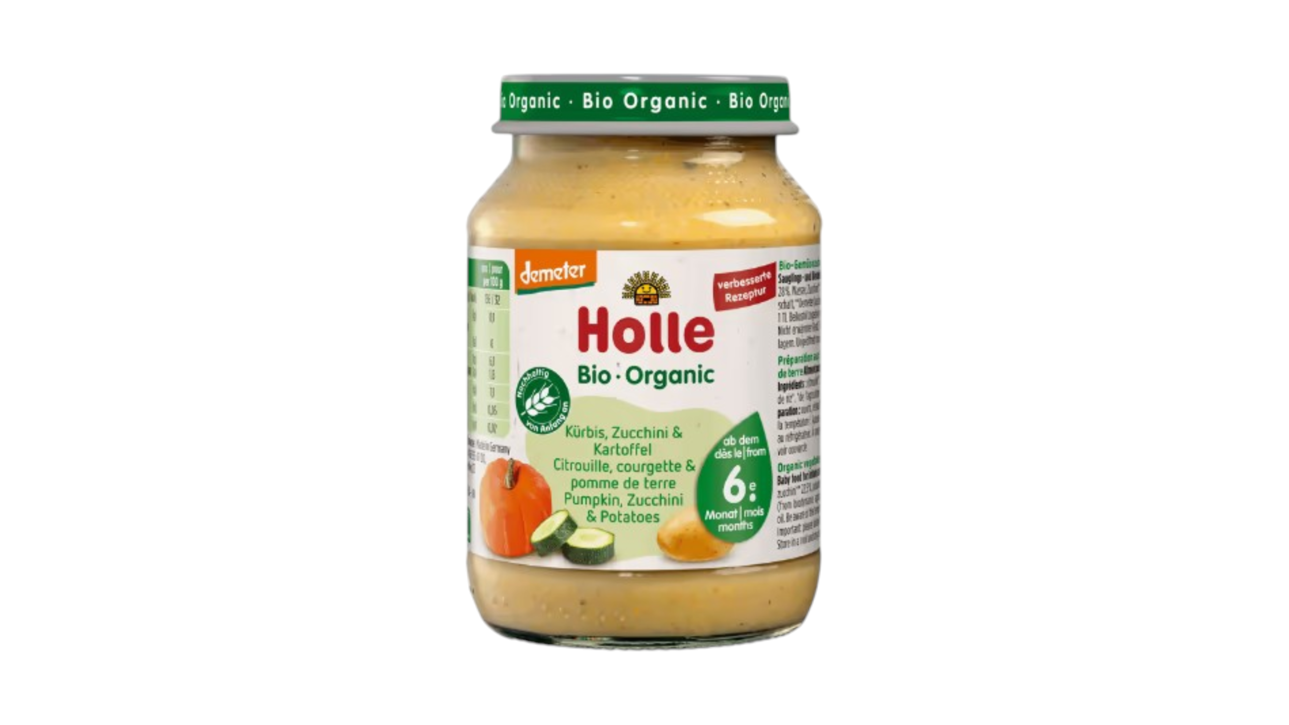 Holle Organic Кабачок,Картофель и Тыква 190г 4+m