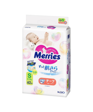 Merries Подгузники S (4-8 кг) 62 шт.