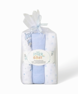 Interbaby Muslin Swaddles 80x80 3 pcs- Blue Skydiver