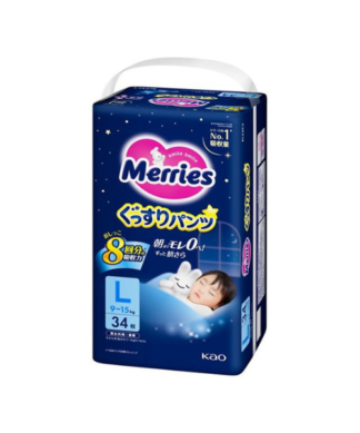 Merries Sleep Pants L (9-14 kg) 34 pcs