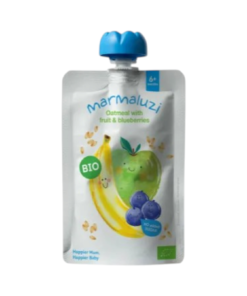 Marmaluzi Organic Oatmeal Fruit Blueberries Puree 90g 6m+