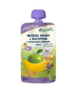 Fleur Alpine Йогурт  с яблоком и бананом, 6 месяцев, 120 г