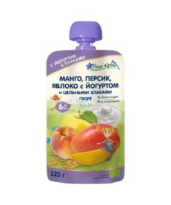 Fleur Alpine Йогурт с манго, персиком и яблоком, 6+ месяцев, 120 г
