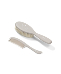 BabyOno Natural Brush Super Soft + Comb 0+ Grey